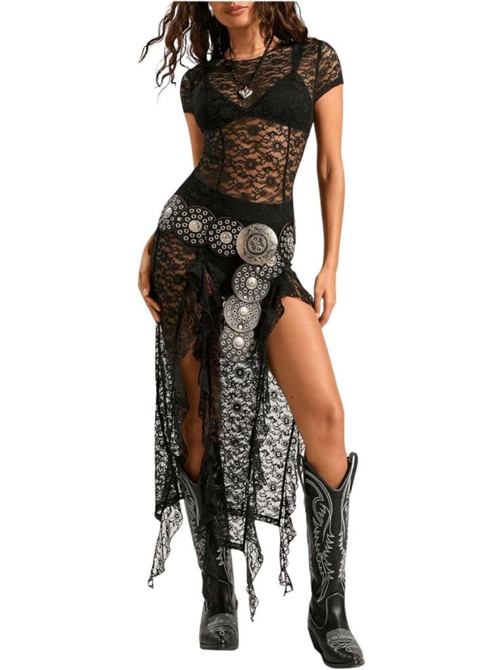 Lace Goth Dress for Women | Y2K Festival & Concert Outfit | Rave Wear